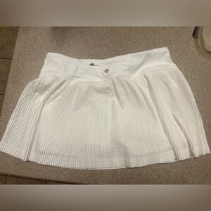 White Lululemon athletic skirt.
